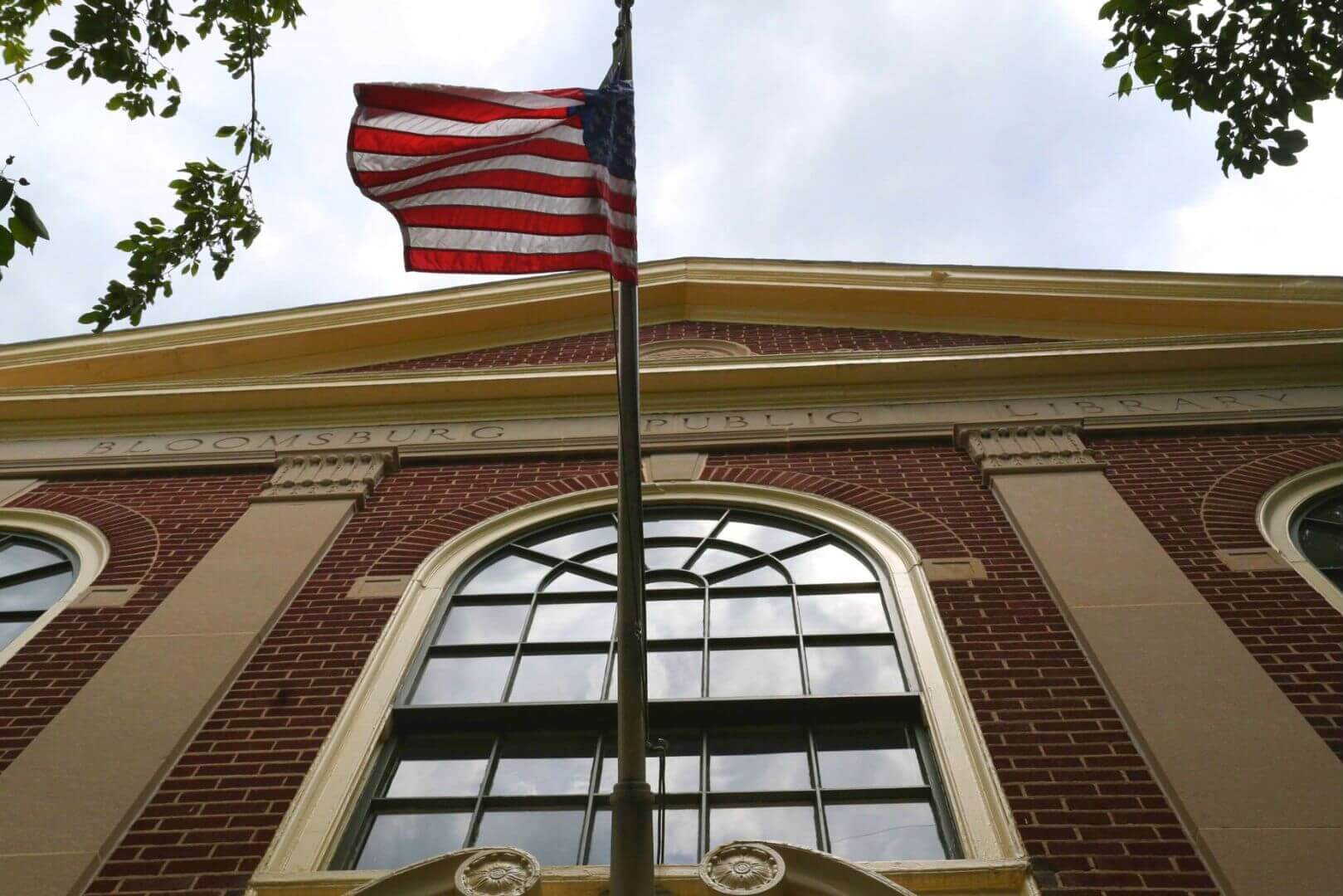 Looking up at the Library.